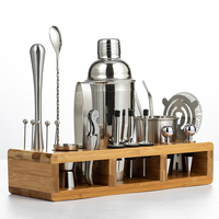 Ensemble de shakers à cocktails en acier inoxydable, kit d'outils de bar professionnels, boîte cadeau avec logo personnalisé, fabricant OEM, vente en gros