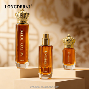 Custom Luxury Round Design Perfume Spray <b>Bottle</b> 30ml 50ml 80ml Clear Crimp Perfume <b>Bottle</b> with Gold Crown <b>Plastic</b> Cap - Product Image 2
