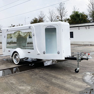 Remorque funéraire à deux roues, carrosserie blanche, compartiment décoratif en verre, remorque pour services commémoratifs - Product Image 5