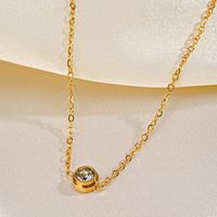 Collier avec pendentif en zircon cubique classique et délicat, en acier inoxydable, brillant, rond, transparent, ensemble collier et bracelet