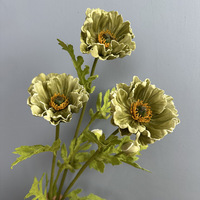 Fleurs artificielles en PU, coquelicots et bleuets à double extrémité, pour décoration de mariage et d'intérieur, hydratantes et très réalistes, style islandais