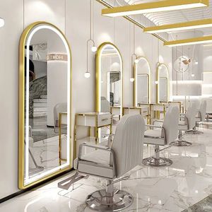 Miroir de Salon LED Doré Professionnel, Meilleure Vente, Prix de Gros Usine, Mobilier Idéal pour Coiffure et Esthétique en Salon de Coiffure et SPA - Product Image 2
