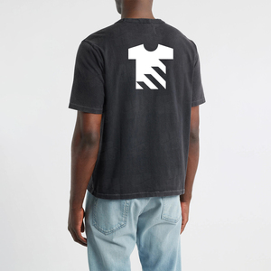 Camiseta de hombre vintage con bolsillo, venta al por mayor de fábrica, logotipo personalizado serigrafiado y bordado, 100% algodón, corte relajado, lavado ácido - Product Image 4