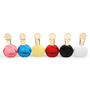 Vente <span class=keywords><strong>en</strong></span> <span class=keywords><strong>gros</strong></span> de flacons de parfum ronds <span class=keywords><strong>en</strong></span> verre personnalisés de 50 ml, emballages de parfum vides colorés avec bouchon doré - Product Image 1