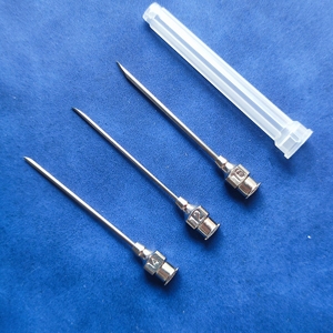 पुनः प्रयोज्य स्टेनलेस स्टील पशु पशु चिकित्सा सिरिंज सुई 14 जी-27 ग्राम पीतल निकल निदान और इंजेक्शन के लिए प्लास्टिक कैप के साथ - Product Image 5