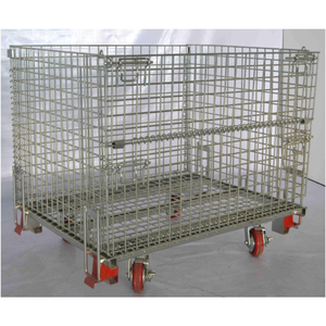 Conteneur en fil d'acier pliable galvanisé robuste Cargo et équipement de stockage vendus en usine pour Cage de fil de stockage - Product Image 1
