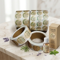 Étiquettes autocollantes rondes imprimées sur mesure, imperméables, pour bouteilles d'huiles essentielles, étiquettes pour huile de tea tree, logo personnalisé