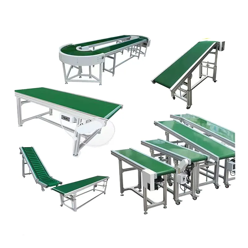 PVC belt conveyor Powered belt conveyors production line with adjustable speed