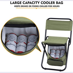 Silla plegable de acampada con bolsa de refrigeración, asiento para acampar con bolsa enfriadora, no te dejan <span class=keywords><strong>donde</strong></span> vas, <span class=keywords><strong>siempre</strong></span> tiene un lugar para descansar y disfrutar de una bebida fresca - Product Image 2