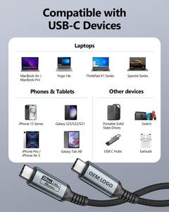 Nueva tendencia Cable USB <span class=keywords><strong>C</strong></span> a tipo <span class=keywords><strong>C</strong></span> 3,2 Gen2 10Gbps 20Gbps 4K PD 100W 240W Cable DE DATOS USBC de carga rápida para estación de acoplamiento SSD - Product Image 3