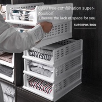 Étagère de rangement pliable en plastique pour garde-robe avec tiroir, boîte à paniers pour le salon, la maison, les vêtements, design fonctionnel