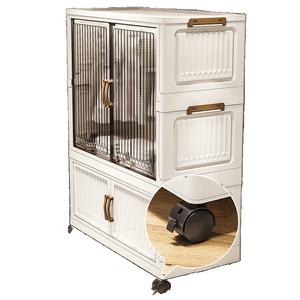 בגדים ביתיים ארון בגדים עם מגירות כפול דלת חדר שינה מחסן ארון בגדים ארון פלסטיק ארון בגדים - Product Image 5