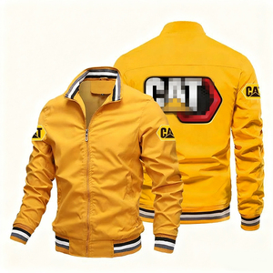 High Quality Polyester Cotton Motorcycle Jacket Windproof Breathable Stand <b>Hip</b> Hop Baseball Style Trendy Urban Streetwear Casual - Product Image 2