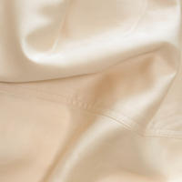 Parure de draps-housses de luxe en bambou lyocell 60S, tissée, écologique, toutes saisons, blanc + ivoire, 300 fils, tailles personnalisables
