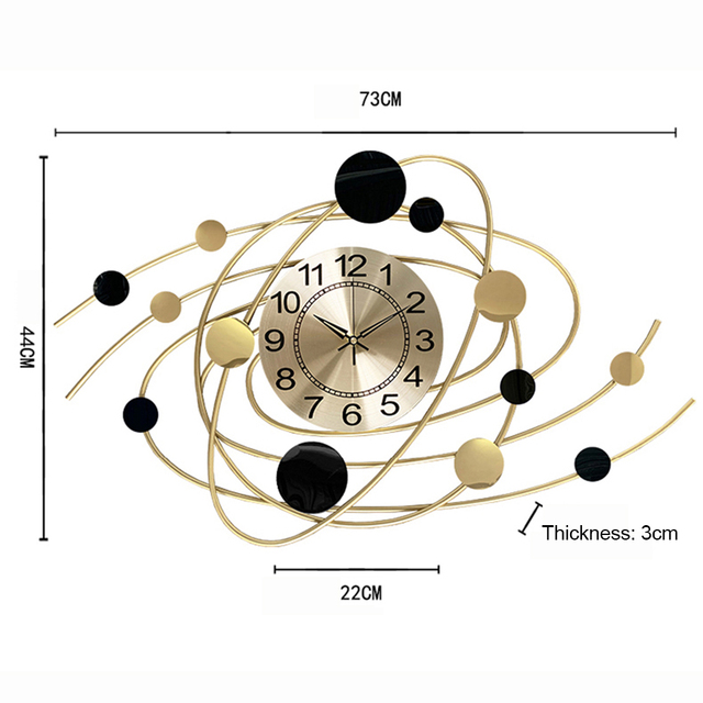 New Listing Creative Home Decorative Modern Luxury Wall Clock for Living Room Office Shop Decoration