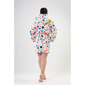 Women's Soft XXL <b>Hooded</b> Long Sleeve Sweatshirt Customizable Pattern Loose Fit Pocketed Short <b>Robe</b> - Product Image 1