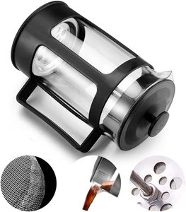 Cafetera Francesa Ecológica de Acero Inoxidable Aislada, de Vidrio de Borosilicato Negro Transparente de Alta Calidad, 350ml, 600ml, 800ml, 1000ml, Juego de 4 Piezas - Product Image 3