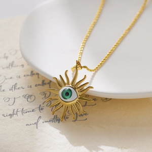 Vente en gros <span class=keywords><strong>de</strong></span> collier pendentif en acier inoxydable plaqué or 18 ct PVD en forme d'oeil <span class=keywords><strong>de</strong></span> diable <span class=keywords><strong>Chic</strong></span> Chokers pour femmes et hommes - Product Image 5