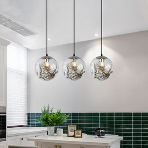 Moderno de cristal claro de <span class=keywords><strong>la</strong></span> venta caliente bola globo de patrón de flor colgante de luz de lámpara de araña para <span class=keywords><strong>restaurante</strong></span> - Product Image 2