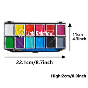 GP Festival <span class=keywords><strong>Integral</strong></span> Woman Ladies Adult Art <span class=keywords><strong>Painting</strong></span> case 12 couleurs Neon Make up Markers kids Water Based Face Paint Palette - Product Image 3