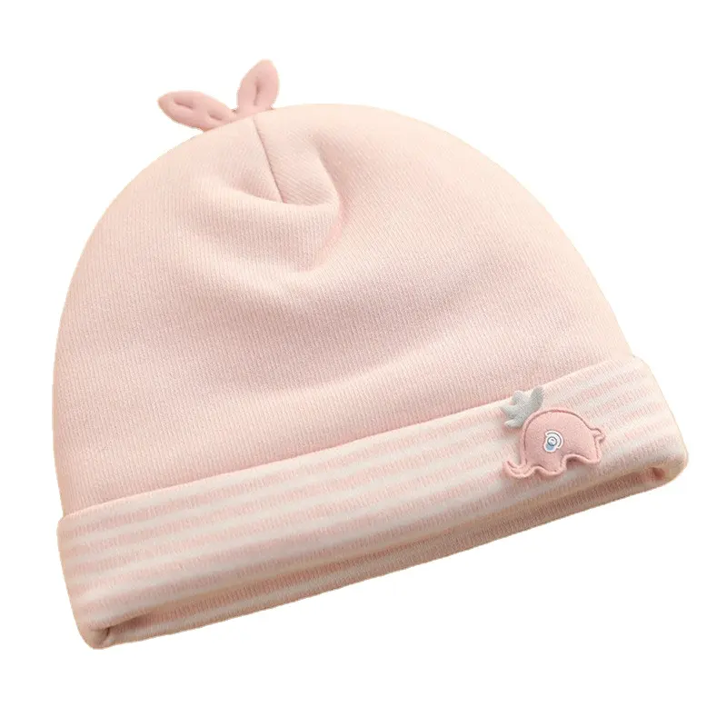 0-3 개월 된 아기 비니 니트 모자에 적합한 가을과 겨울 귀엽고 매우 따뜻한 신생아 모자