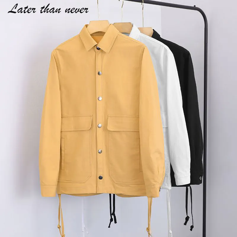 Wholesale Solid Color Autumn Cotton Washing Shirt Jacket Long Sleeve Street Cargo Blouse Shirt