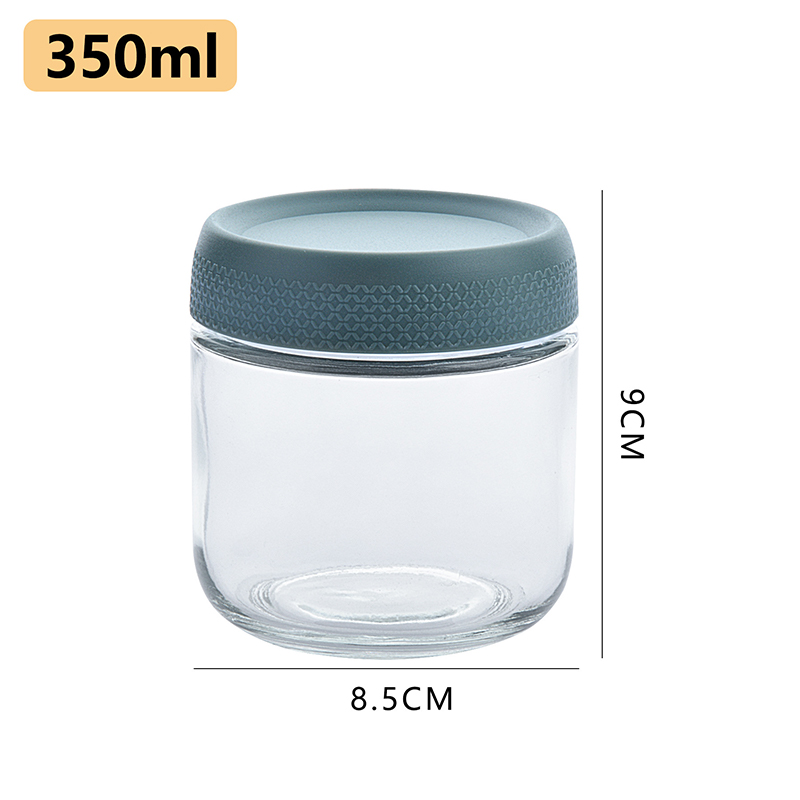 350ml Kitchen Reusable Containers Mason Jar Clear Glass Sealed Airtight Food Snack Nuts Storage Jar with Lids