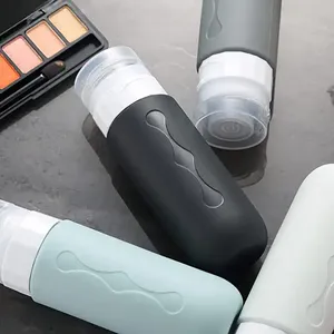 Kit de voyage 4 pièces approuvé avec logo personnalisé, flacons de toilette en silicone anti-fuite de 90 ml pour avion - Product Image 2