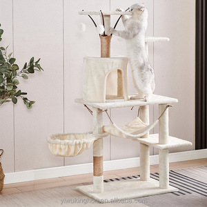 Pet Products Multi-layer Luxury Cat Climbing Frame Hammock Condo Kittens Interactive <b>Ball</b> Sisal Scratching Post Plush Cat Tree - Product Image 6
