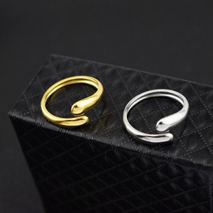 2026 Exquisite Simple Design Stainless Steel Water Drop Shaped <b>Ring</b> Simple Style Unisex's Geometric <b>Rings</b> Fashion Jewelry - Product Image 3