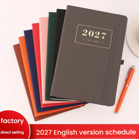 Agenda quotidien personnalisé A4 en cuir PU, carnet de notes avec nom gravé, couverture rigide, journal jour par page, idéal pour cadeau d'affaires
