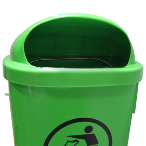 Contenedor de <span class=keywords><strong>Basura</strong></span> Público de Plástico de 50L con <span class=keywords><strong>Doble</strong></span> Compartimiento y Poste para la Calle - Product Image 5