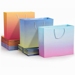 Bolsas de papel de regalo de lujo con impresión personalizada, logotipo personalizado, embalaje con asa de cinta, bolsa de papel para compras para empresas, en oferta. - Product Image 1