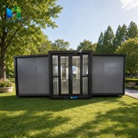Conteneur de bureau mobile préfabriqué pliable et extensible de 20, 30 ou 40 pieds, étanche et entièrement meublé, pour maisonnette ou entrepôt.