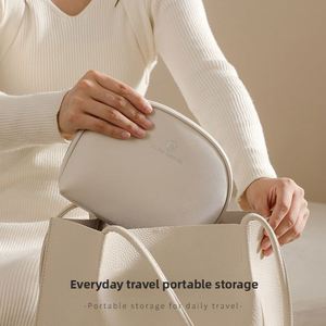Pochette de maquillage haut de gamme en PU en forme de coquille avec fermeture éclair, simple, élégante, grande capacité, étanche et portable pour - Product Image 5