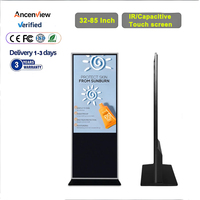 Pantalla Táctil LCD de 55/65 Pulgadas 2K 4K Antideslumbrante para Interiores, Kiosco con Soporte de Pie, Pantalla Publicitaria Digital para Centros Comerciales