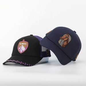 Wholesale Custom Embroidery Logo 5 Panel Hat Mesh <b>Black</b> Trucker <b>Cap</b> High Quality BSCI Oem <b>Mens</b> Woven Patch Cotton Sports Gorras - Product Image 1