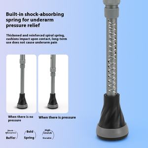 Bantuan jalan latihan rehabilitasi medis penyerap guncangan pegas kruk bawah ganda anti selip untuk lengan pendek anak muda - Product Image 4