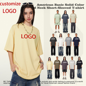 Camiseta de Verano Casual Holgada para Hombre, Nueva Moda 2026, Marca de Alta Calidad, 345G, Algodón Sólido, Cuello Redondo, Manga Raglán, Origen - Product Image 2