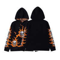 Andrea |   Pull Jacquard à Capuche Cœur Amusant Style Américain pour Homme, Coupe Ample Hip-hop Original, Logo Avant en Acrylique/Polyester/Nylon