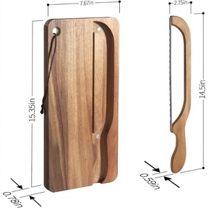 Planche à découper en bois avec rangement magnétique pour couteaux, rectangulaire, en noyer, pour la cuisine - Product Image 4