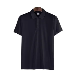 Custom Printing Black Cotton Polo Neck Short Sleeve Polo Men T Shirt