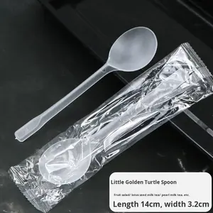 ช้อนพลาสติกแบบใช้แล้วทิ้งทรงเต่าทองหัวใหญ่สไตล์เกาหลี สำหรับใช้ในร้านอาหาร ซื้อกลับบ้าน ใช้กับน้ำแข็ง <span class=keywords><strong>ข้าวต้ม</strong></span> ข้าวผัด ซุป และอาหารที่ต้องการความหนืด - Product Image 5