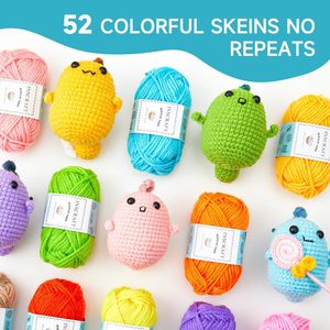 ชุดถักโครเชต์ไหมพรม 52 สี สำหรับผู้เริ่มต้น พร้อมเข็มโครเชต์ ตัวบอกตำแหน่งเข็ม กระเป๋า และคู่มือการถัก จาก Dropshipping Shopify - Product Image 4