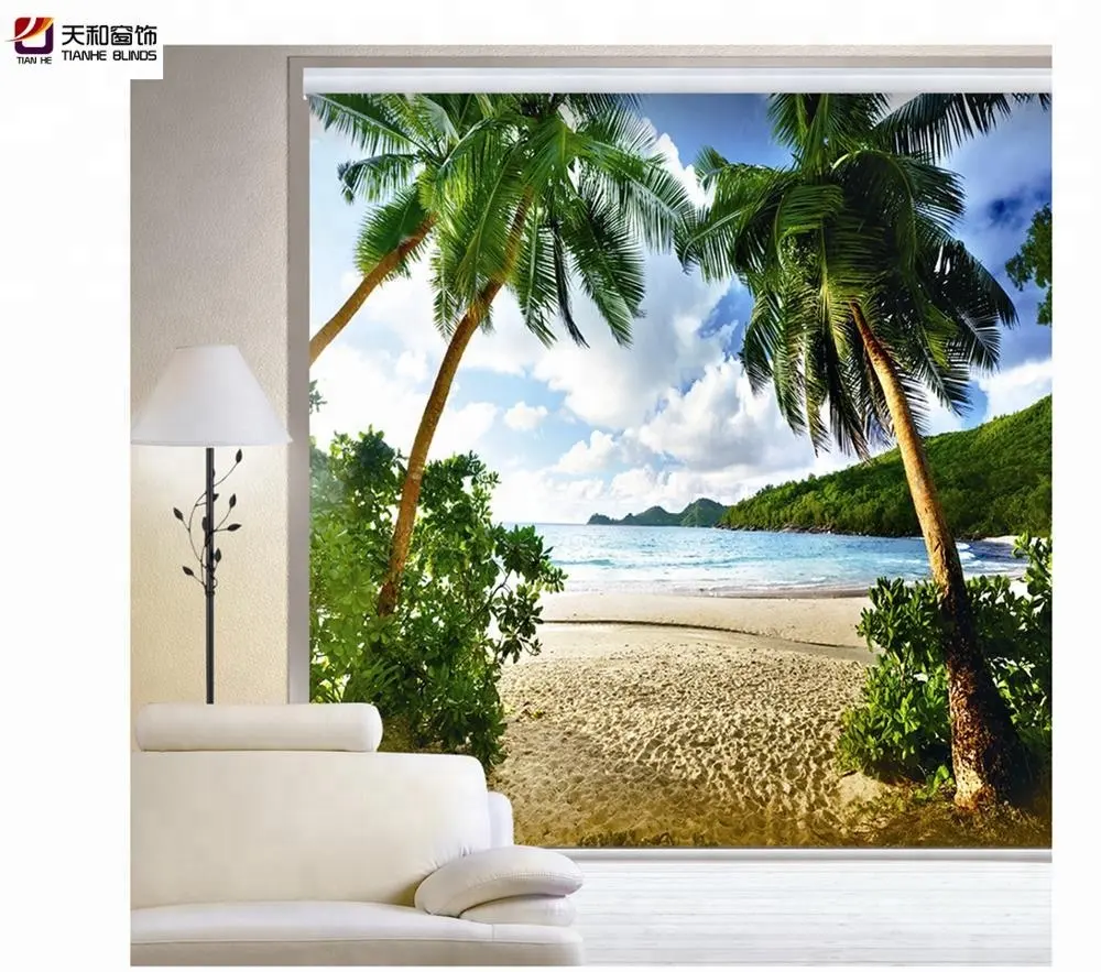 Natural Scenery style Chain Printed roller blind digital printed blind