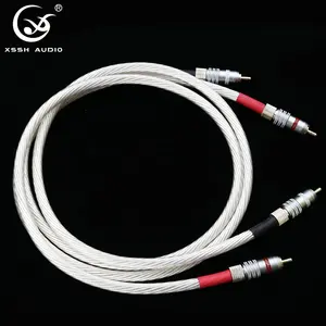 2RCA-2RCA信号線YIVOXSSH OEM ODM OD10mm延長OFCHIFIオーディオビデオハイグレードシルバーパワーAVケーブル