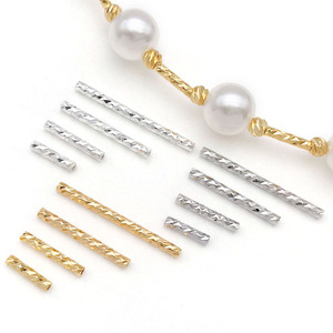 Connecteur de Tube à facettes en cuivre plaqué or et argent, pour accessoires de bijoux à faire soi-même, 10 pièces, forme rectangulaire - Product Image 2