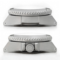 Boîtier de montre Samurai en argent mat, SKX MOD NH35 NH34, acier, couronne à 3 heures, anneau de chapitre, fond de boîtier, pièces de rechange, accessoires de modification