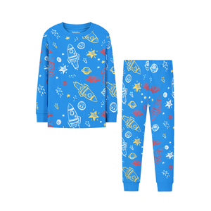3套热销100% 纯棉童装价格便宜夏秋柔软家居服卡通儿童睡衣 - Product Image 3