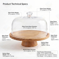 Support à gâteau en acrylique transparent, plateau de présentation de gâteau haut en bois, fabrication chinoise